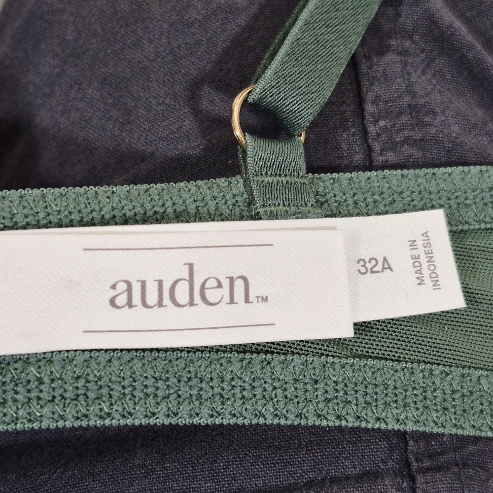 32A Auden‎ Unlined Lace Underwire Bra Green NWT